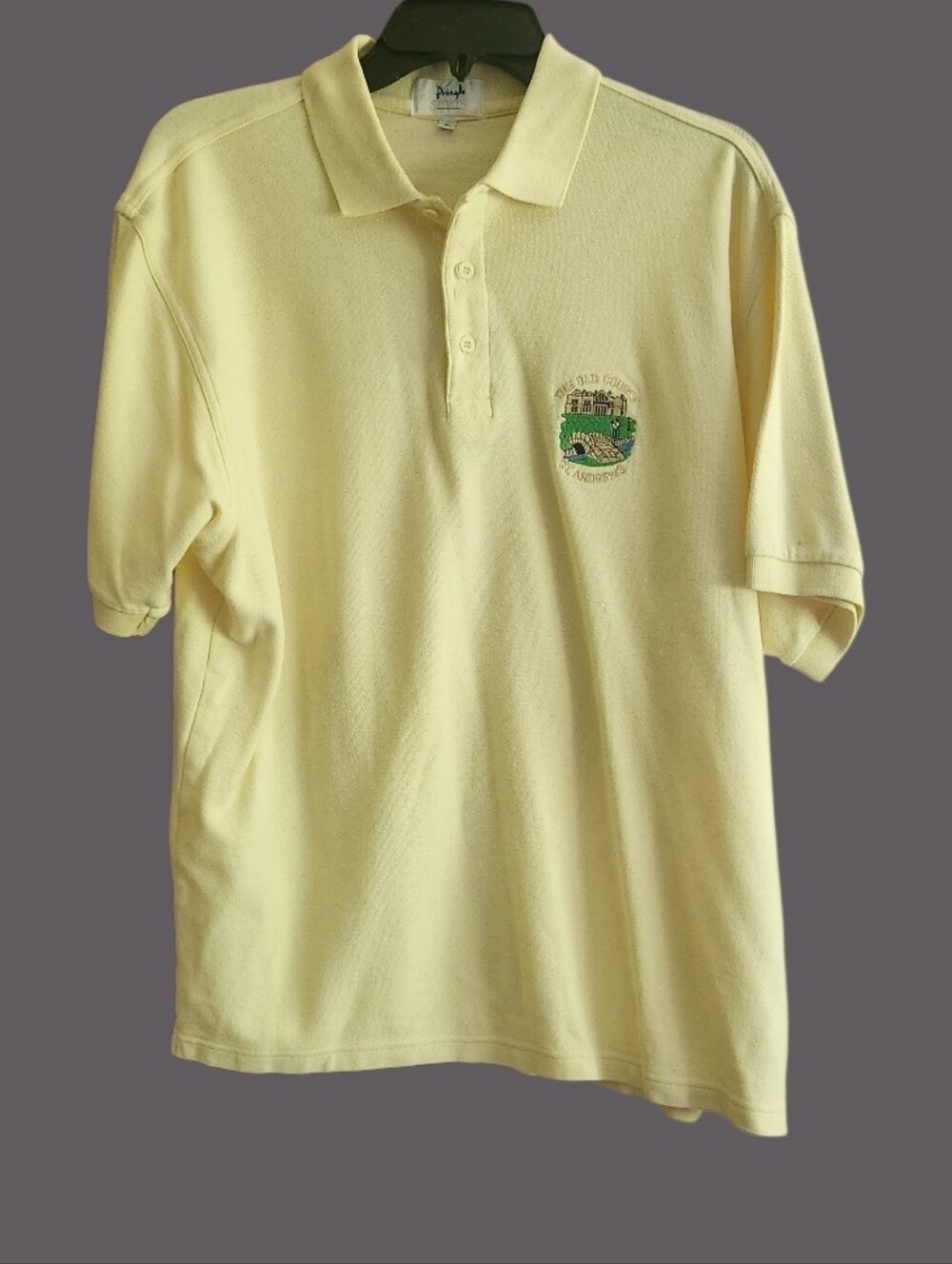 Pringle Pale Yellow Polo with Embroidered Logo The Old Course St. Andrews